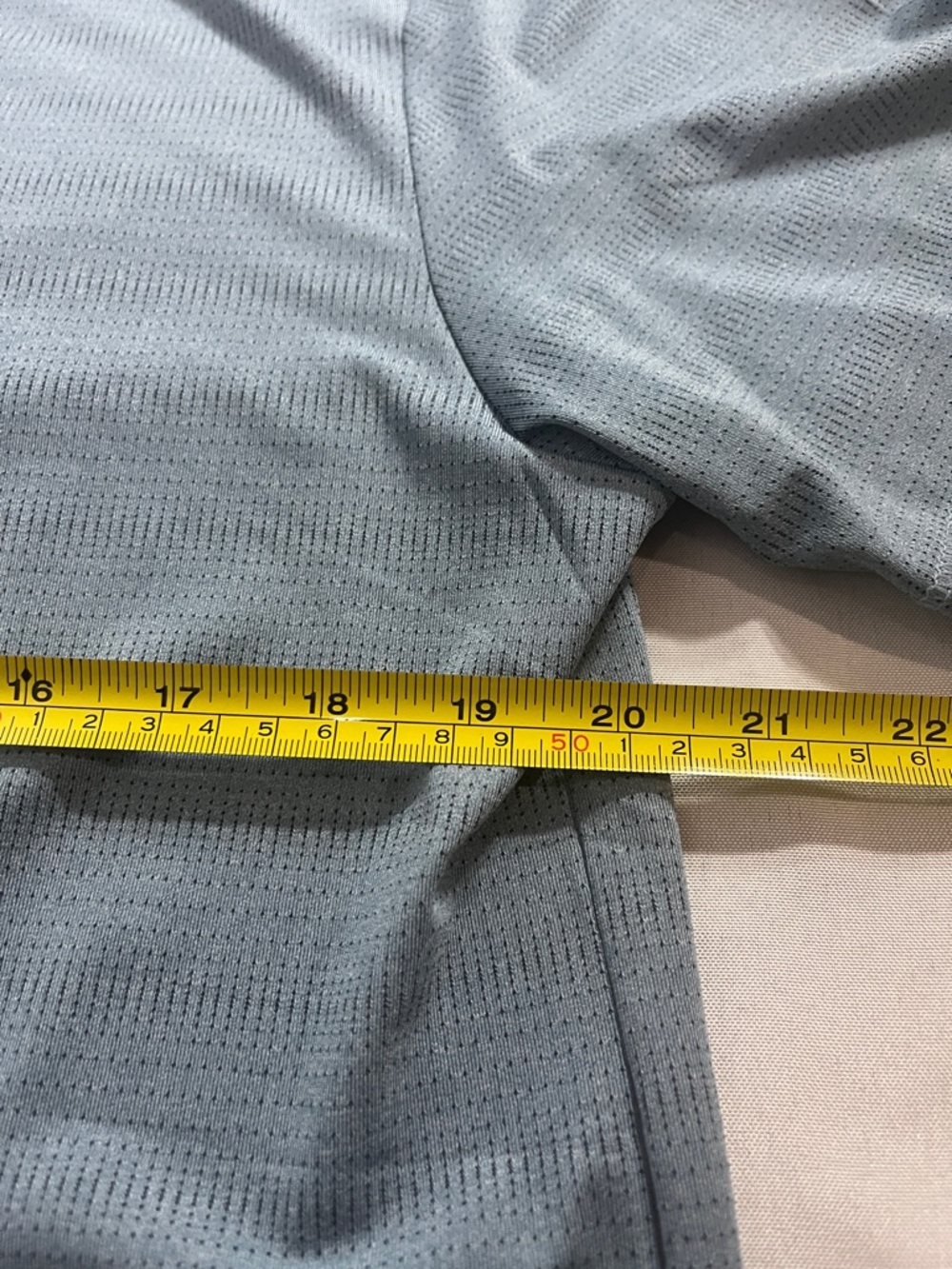 Projek Raw Blue Athletic Striped Quick Dry Short Sleeve Shirt Mens Medium - Picture 10 of 11